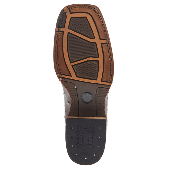 Tanner Mark Boots Men's Nicotine Ostrich Print 12in Black Top