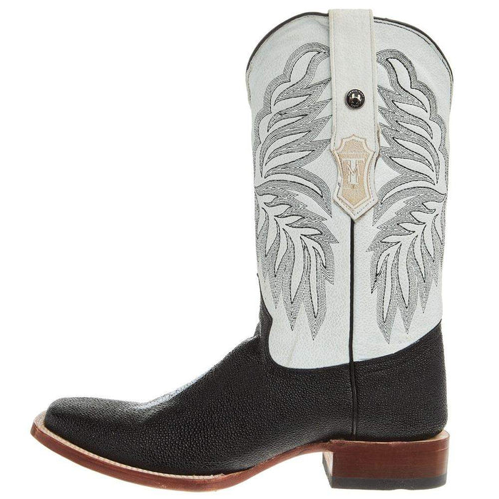 Tanner Mark Boots Mens Black Stingray Print 12in Montana Ice Top