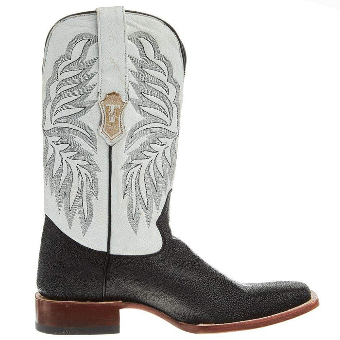Tanner Mark Boots Mens Black Stingray Print 12in Montana Ice Top