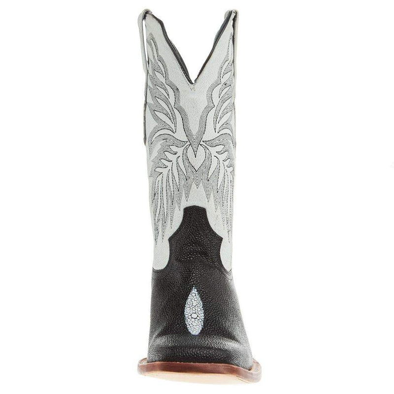 Tanner Mark Boots Mens Black Stingray Print 12in Montana Ice Top