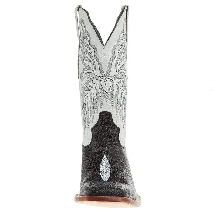Tanner Mark Boots Mens Black Stingray Print 12in Montana Ice Top