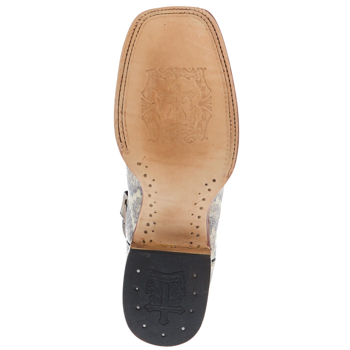 Tanner Mark Boots Men's Diamond Back Rattlesnake Print 13In Toscana Pinion Tobacco Top