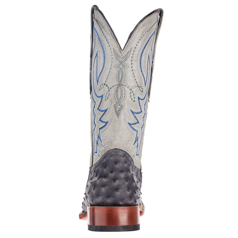 Tanner Mark Boots Men`s Grey Ostrich Print 13in Monaco Grey Top