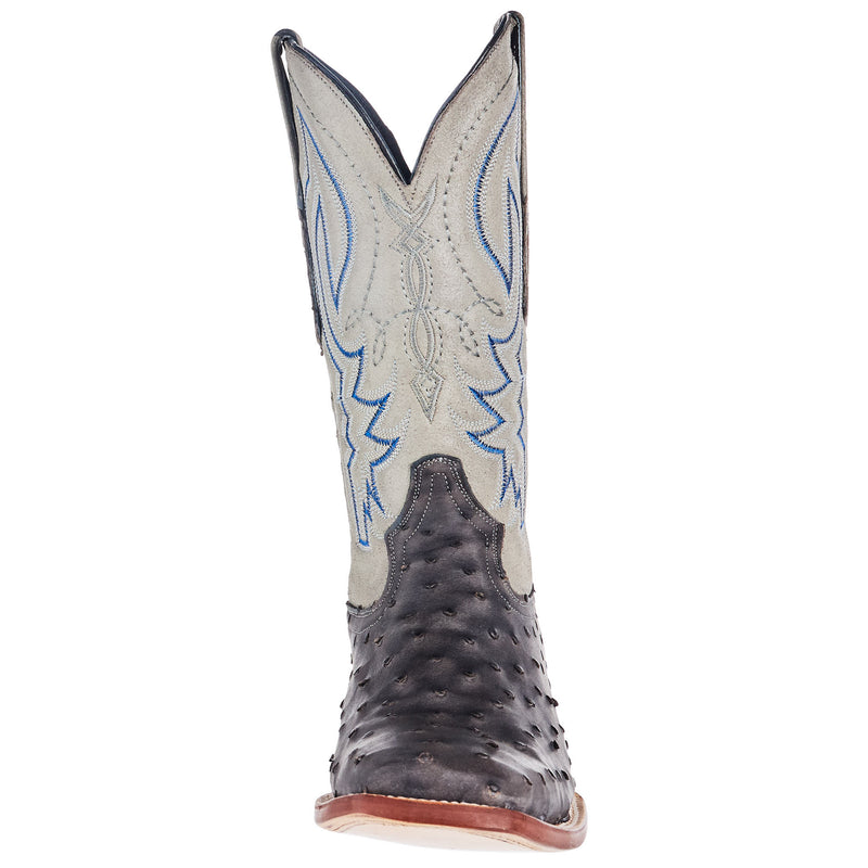 Tanner Mark Boots Men`s Grey Ostrich Print 13in Monaco Grey Top