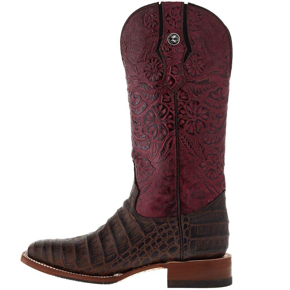 Tanner Mark Boots Women`s Brown Caiman Belly Print 13in. Boot