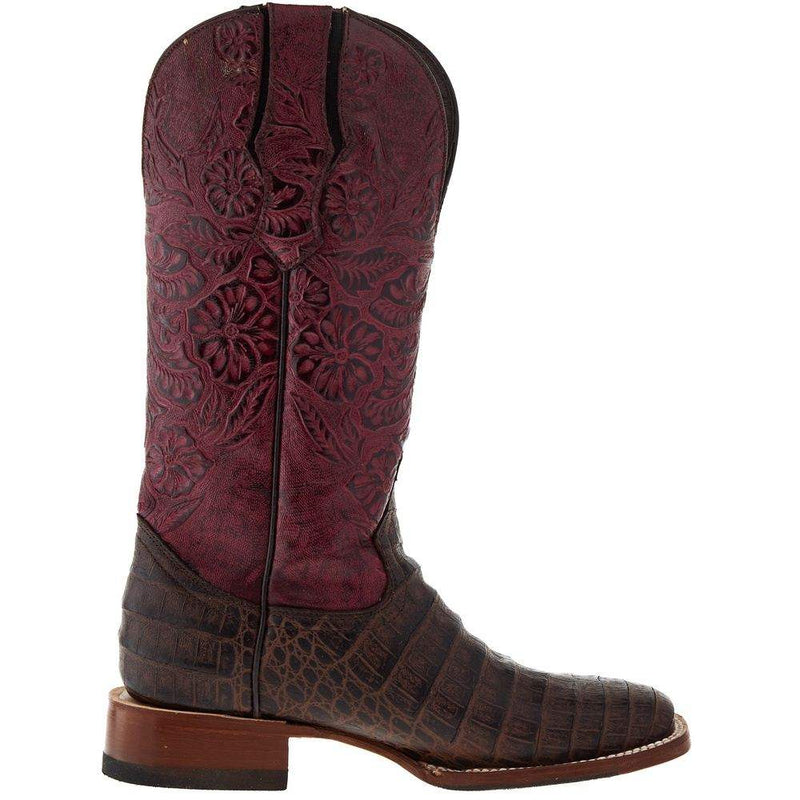 Tanner Mark Boots Women`s Brown Caiman Belly Print 13in. Boot