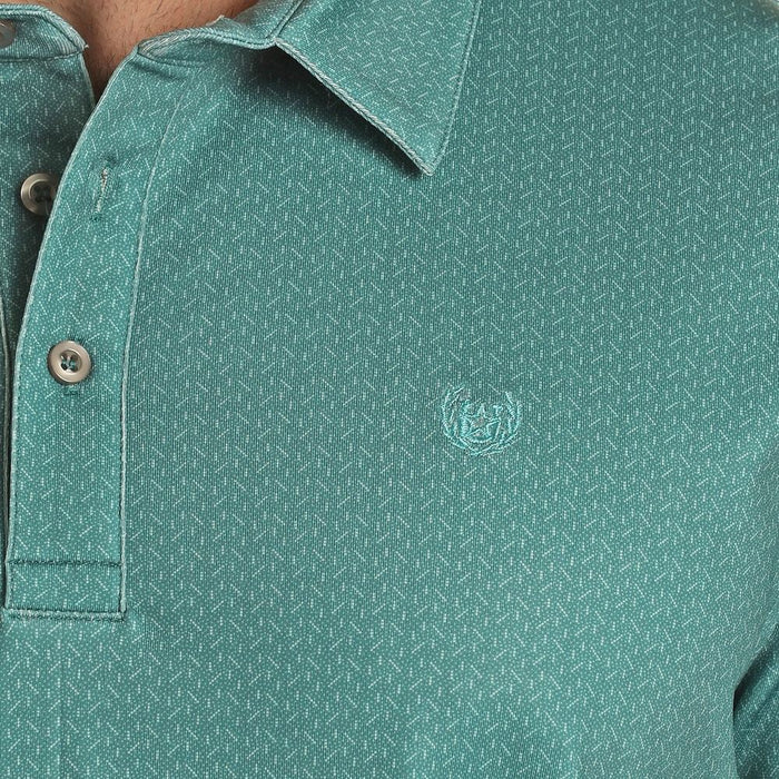 Panhandle Mens Turquoise Ditzy Dot Polo