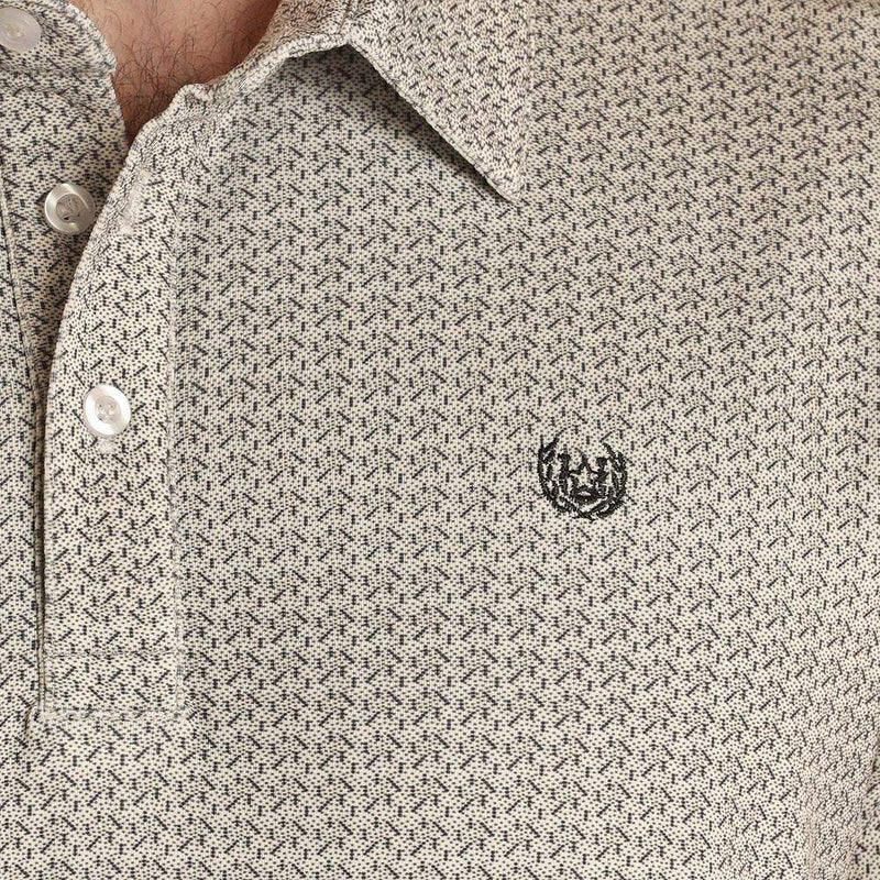 Panhandle Mens Charcoal Ditzy Dot Polo