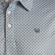 Panhandle Men's Blue Geometric Print Polo