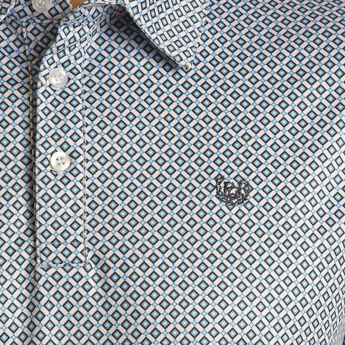 Panhandle Men's Blue Geometric Print Polo
