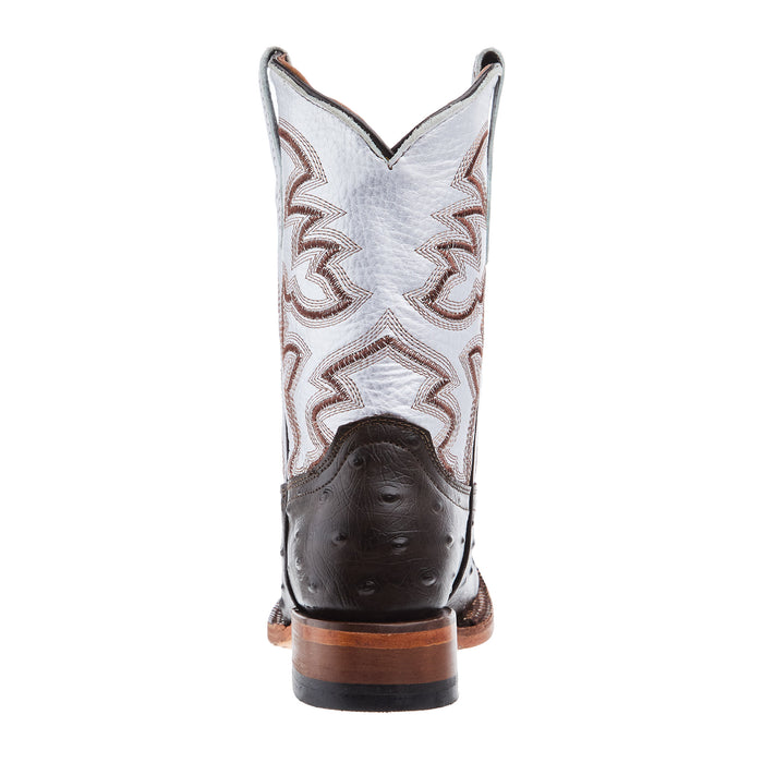 Tanner Mark Boots Brown Ostrich Print Square Toe Boots