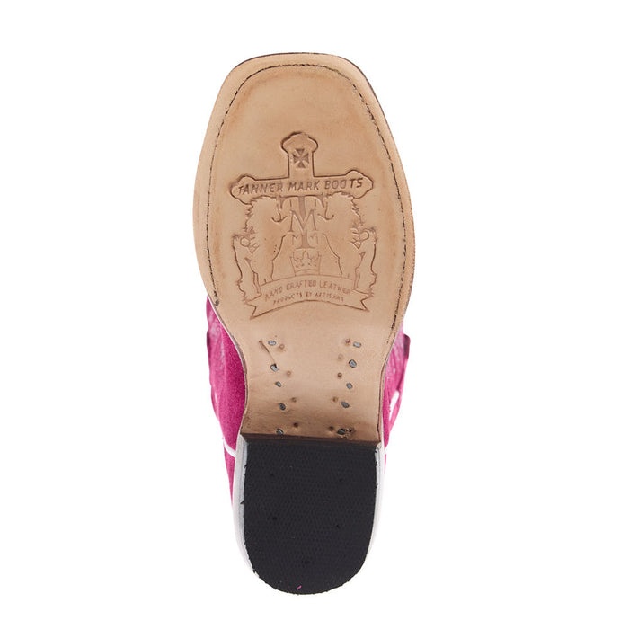 Tanner Mark Boots Kid's Pink Roughout Vamp with Matching Top