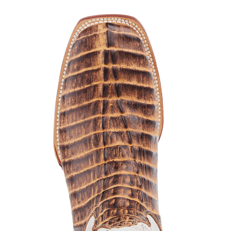 Tanner Mark Boots Men`s Orix Brown Caiman Tail Print 13in Montana Ice Top Boot