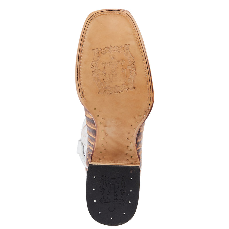 Tanner Mark Boots Men`s Orix Brown Caiman Tail Print 13in Montana Ice Top Boot
