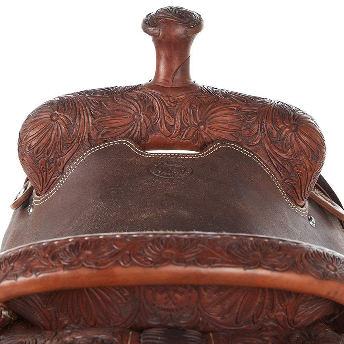 Tomahawk Heavy Oil 5/8 Breed Poinsettia Tooled Cowboy Saddle