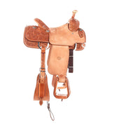 Tomahawk Natural 3/4 Breed Floral Tooled MTM Team Roper