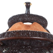 Tomahawk Chocolate 7/8 Breed Floral Tooled Olin Young Team Roper