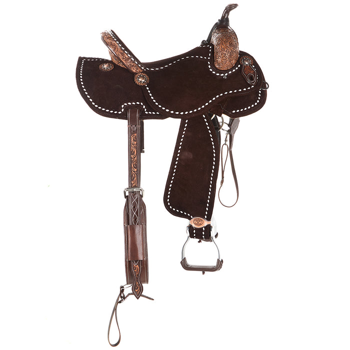 Tomahawk Chocolate Roughout Tooled Swells Lightweight Barrel Saddle