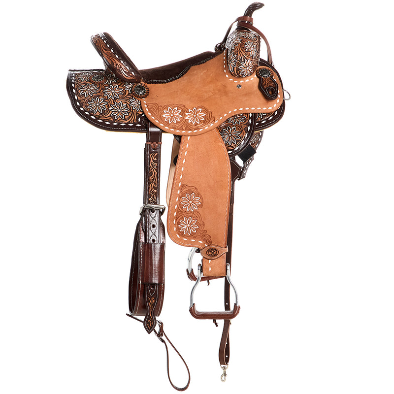 Tomahawk 5/8 Breed Painted Floral Barrel Saddle