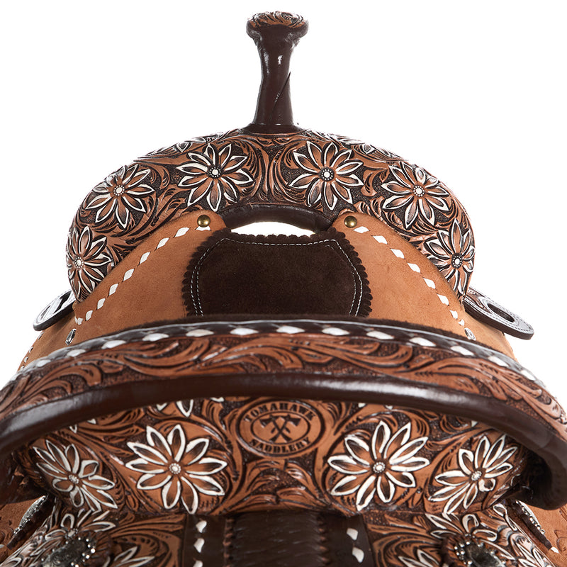 Tomahawk 5/8 Breed Painted Floral Barrel Saddle
