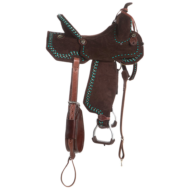 Tomahawk Chocolate Suede Brazilian Lightweight Barrel Saddle