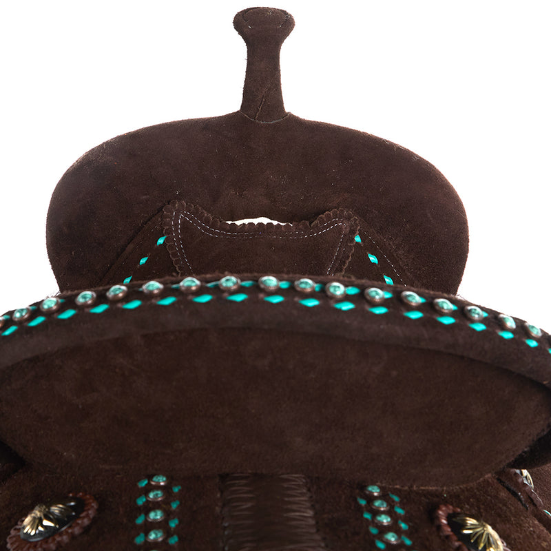 Tomahawk Chocolate Suede Brazilian Lightweight Barrel Saddle