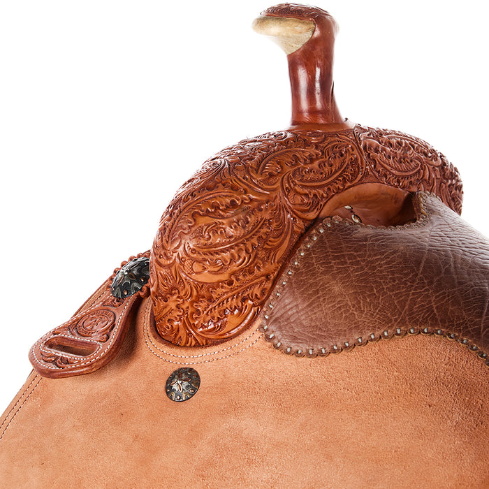 Tomahawk 7/8 Breed Floral with Smooth Seat Natural MTM Team Roper