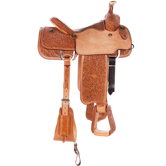 Tomahawk 7/8 Breed Floral with Smooth Seat Natural MTM Team Roper