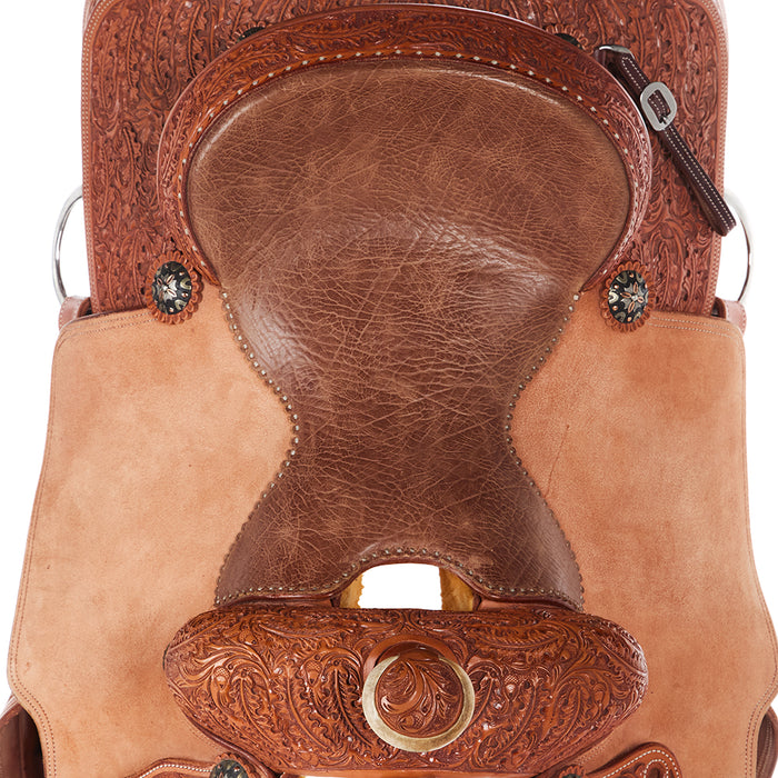 Tomahawk 7/8 Breed Floral with Smooth Seat Natural MTM Team Roper