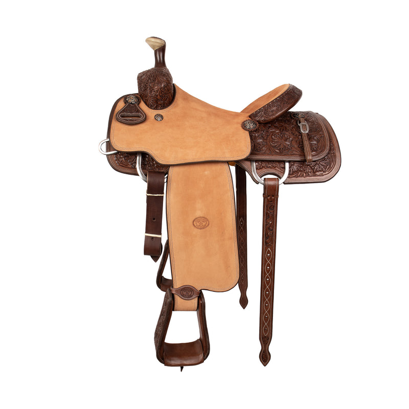 Tomahawk Chocolate 3/4 Breed Floral Hard Seat MTM Team Roper