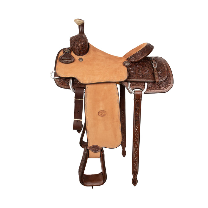 Tomahawk Chocolate 3/4 Breed Floral Hard Seat MTM Team Roper