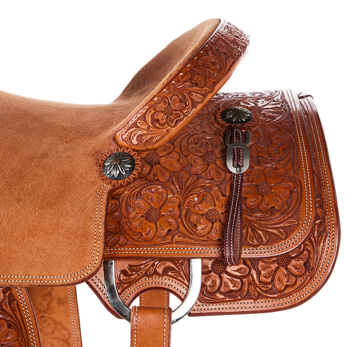 Tomahawk 7/8 Breed Floral Hard Seat Natural MTM Team Roper