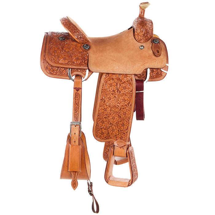 Tomahawk 7/8 Breed Floral Hard Seat Natural MTM Team Roper