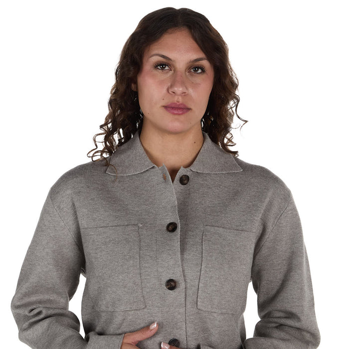 Thml Clothing Women's Grey Long Sleeve Button Top