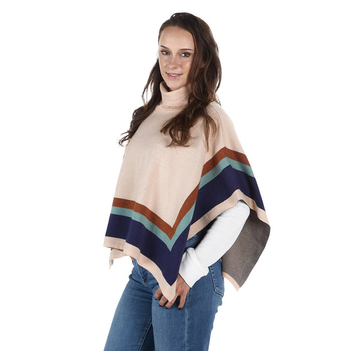 Thml Clothing Women's Beige Stripe Poncho Top