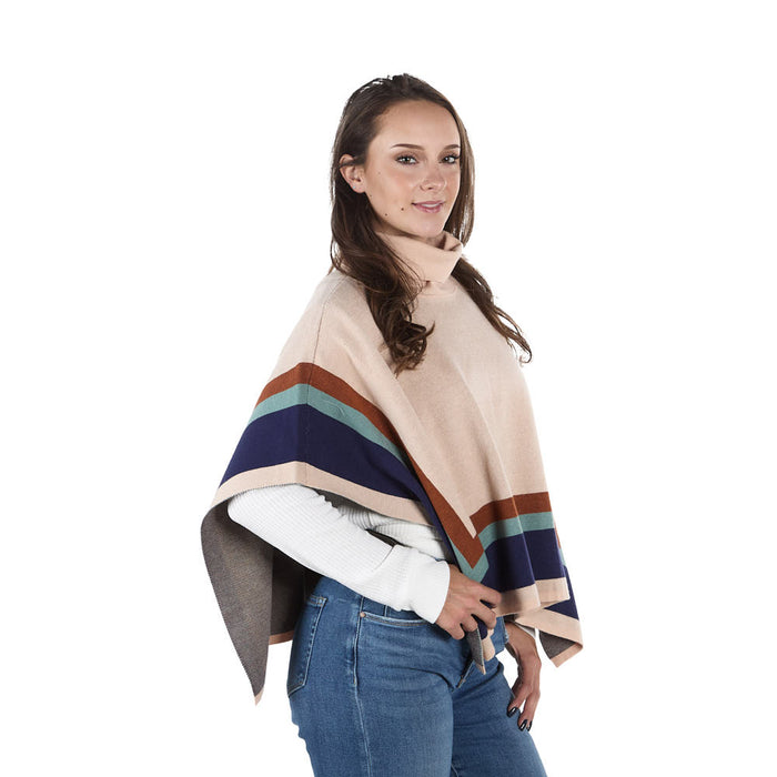 Thml Clothing Women's Beige Stripe Poncho Top