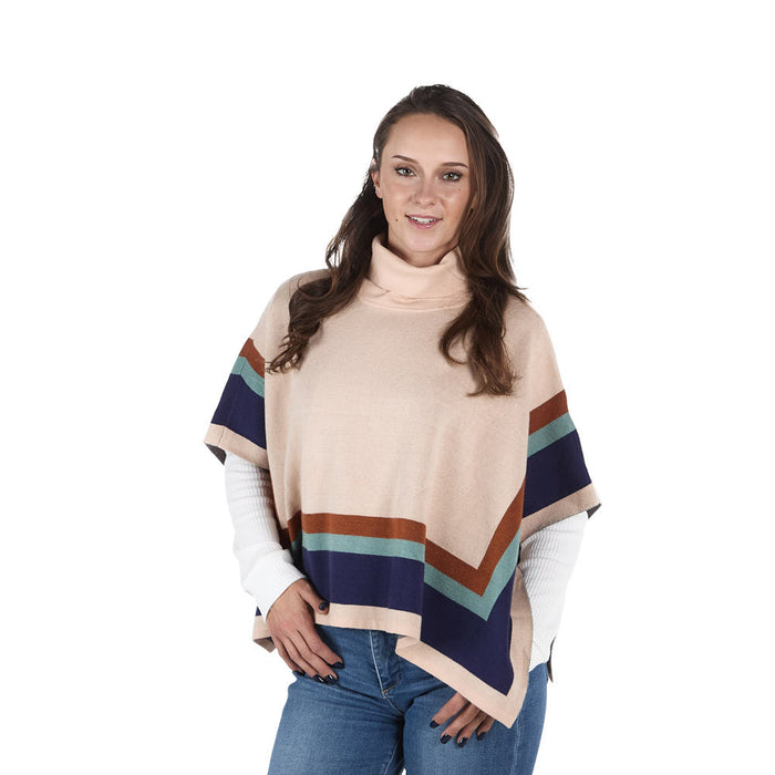 Thml Clothing Women's Beige Stripe Poncho Top