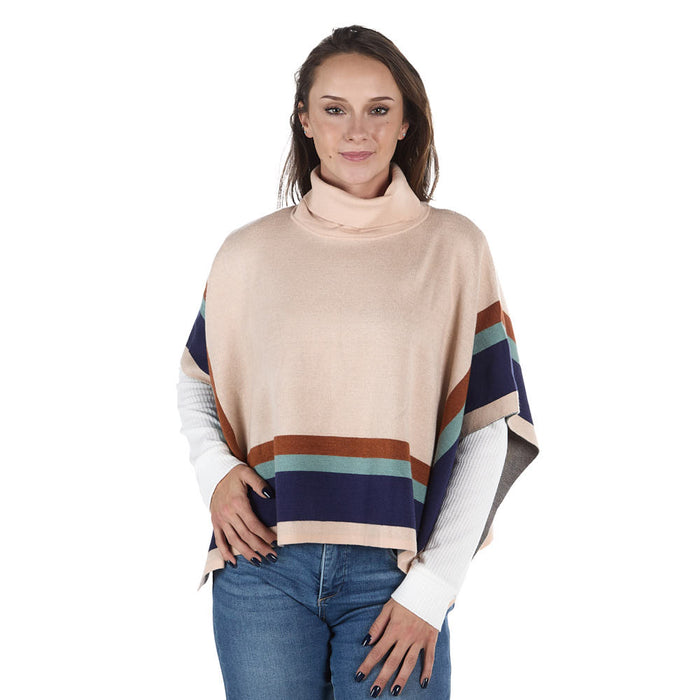 Thml Clothing Women's Beige Stripe Poncho Top