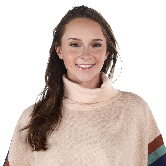 Thml Clothing Women's Beige Stripe Poncho Top