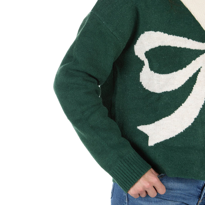 Thml Clothing Women's Green Bow Cardigan