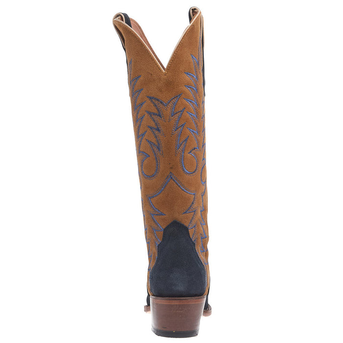 Tanner Mark Boots Women's Navy Roughout Vamp 14in. Whiskey Top Boot