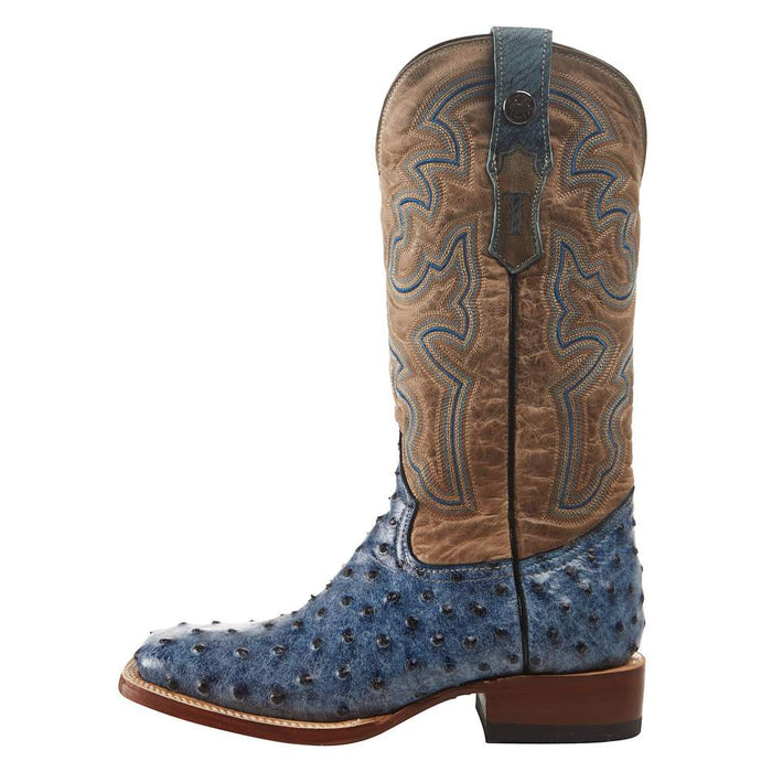 Tanner Mark Boots Women's Blue Ostrich Bone Top Boot