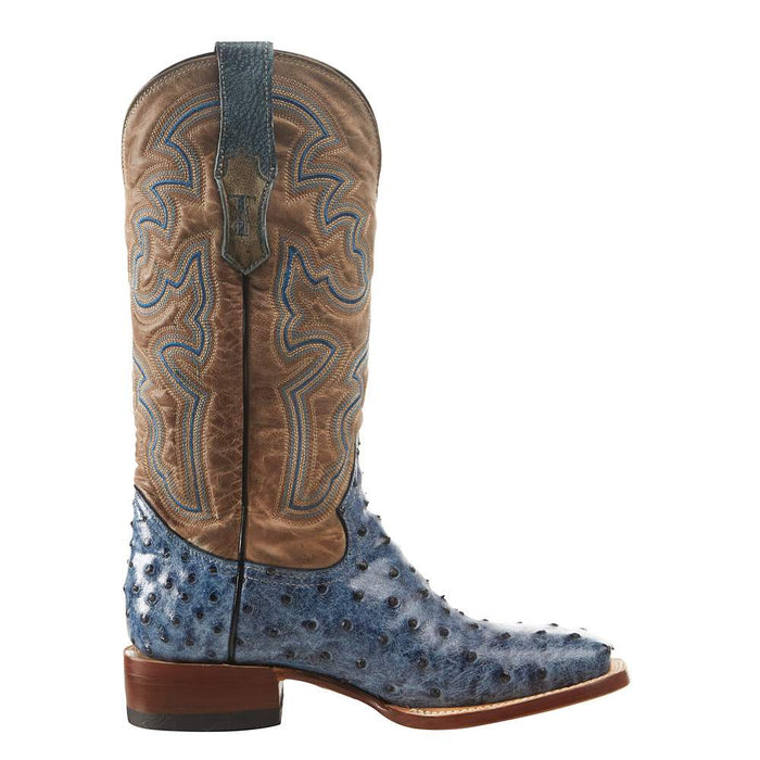 Tanner Mark Boots Women's Blue Ostrich Bone Top Boot