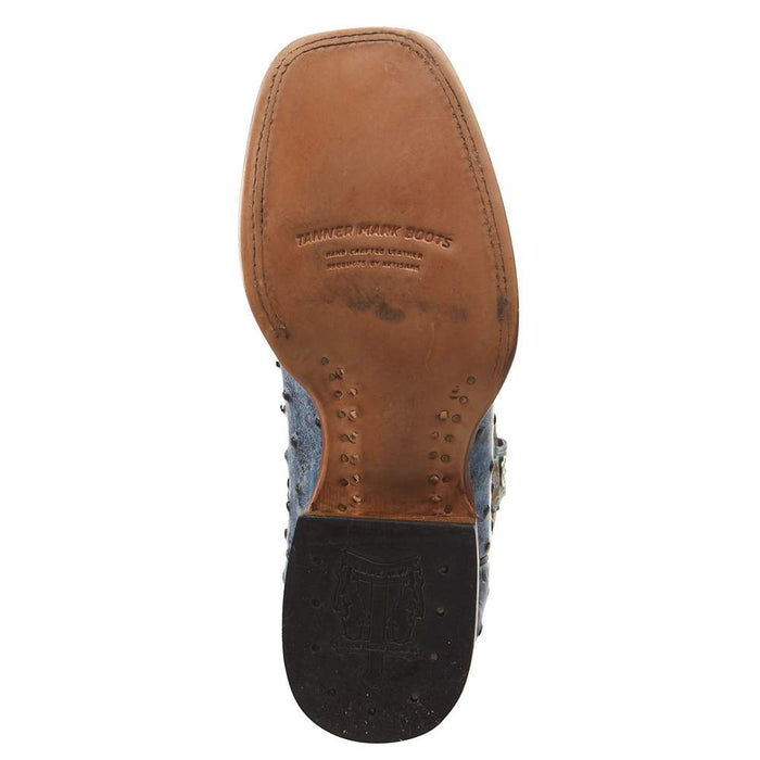 Tanner Mark Boots Women's Blue Ostrich Bone Top Boot