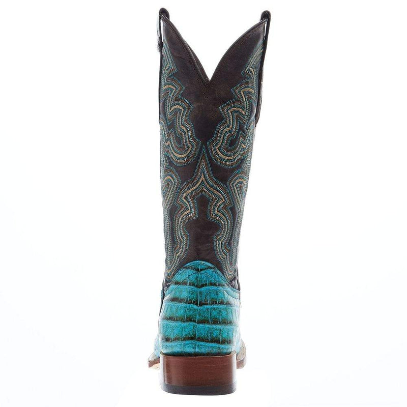 Tanner Mark Boots Womens Caiman Belly Print 13 In Turquoise/Tobacco Top Cowgirl Boot