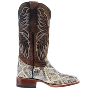 Tanner Mark Boots Women`s Natural Rattlesnake Print 13 In Tobacco Top Cowgirl Boot
