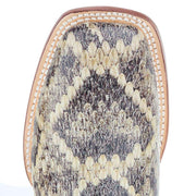 Tanner Mark Boots Women`s Natural Rattlesnake Print 13 In Tobacco Top Cowgirl Boot