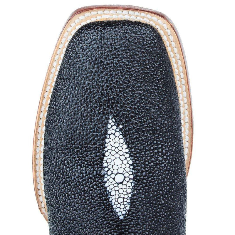 Tanner Mark Boots Women`s Black Stingray Print 13 In Toscana Blue Top Cowgirl Boot