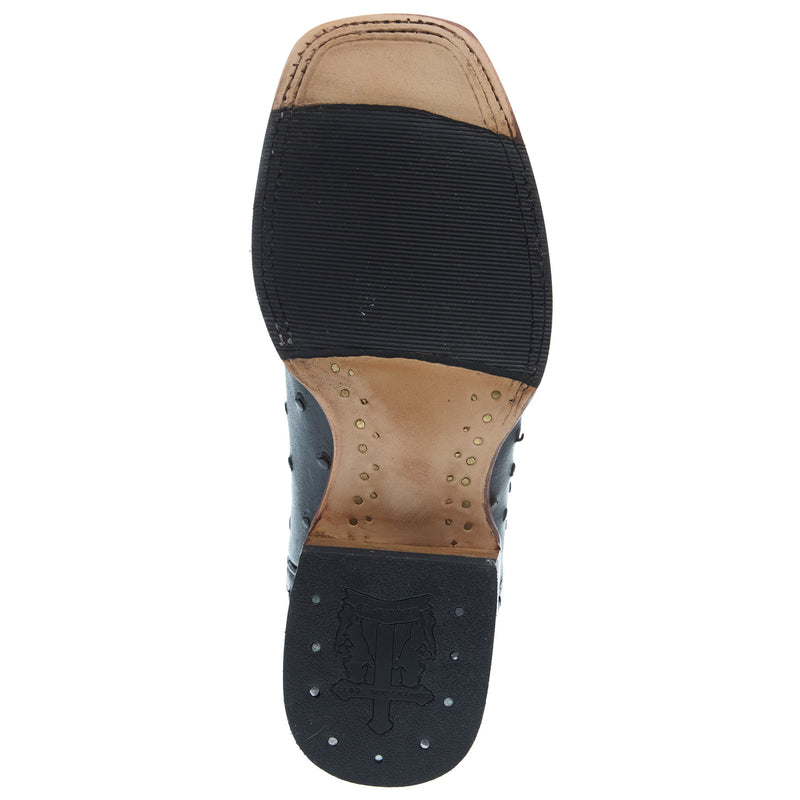 Tanner Mark Boots Women`s Black Ostrich Print 13 In Metallic Gold Top Cowgirl Boot
