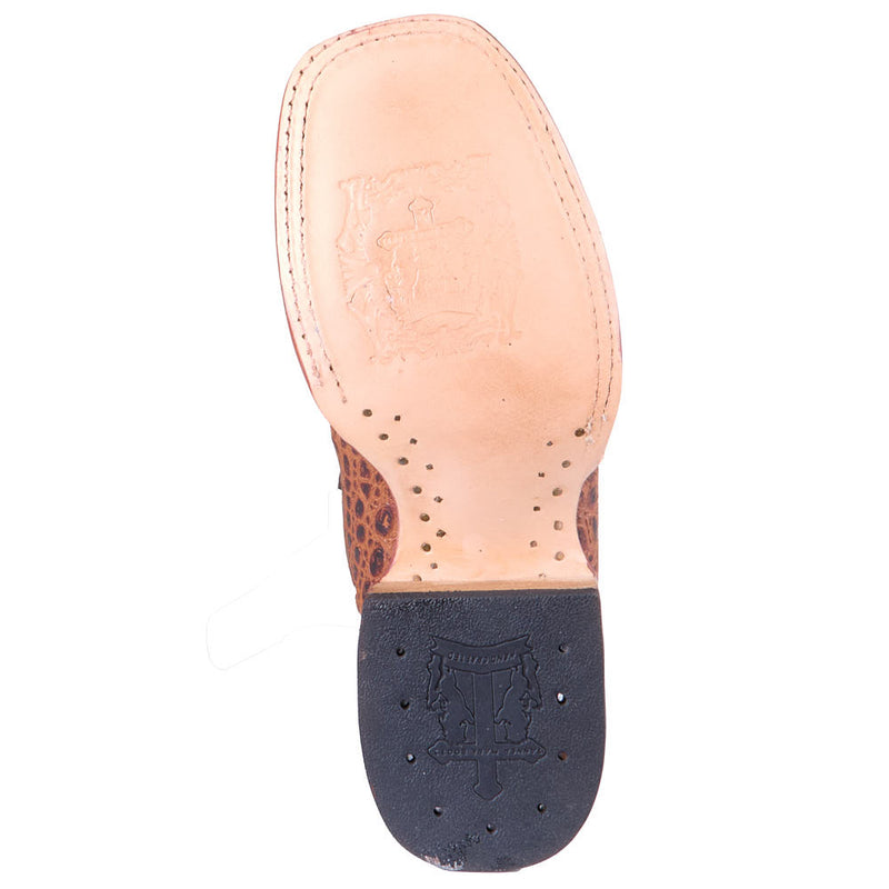 Tanner Mark Boots Women's Cognac Caiman Belly Print Vamp 12in Cognac Top